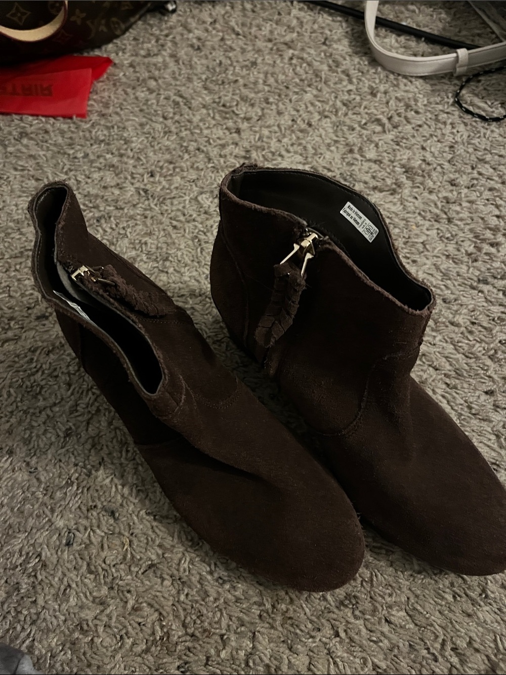 Crocs Women's Brown Suede Ankle Boots with Side Zip